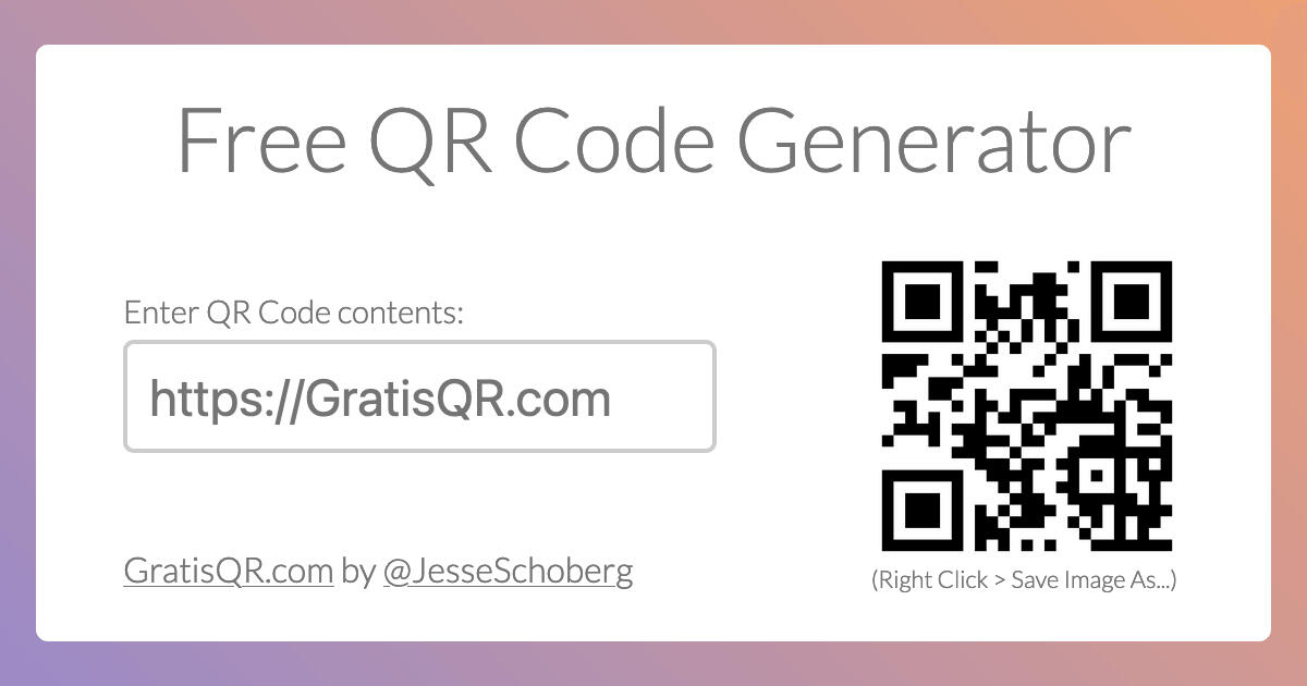 Free QR Code Generator | GratisQR